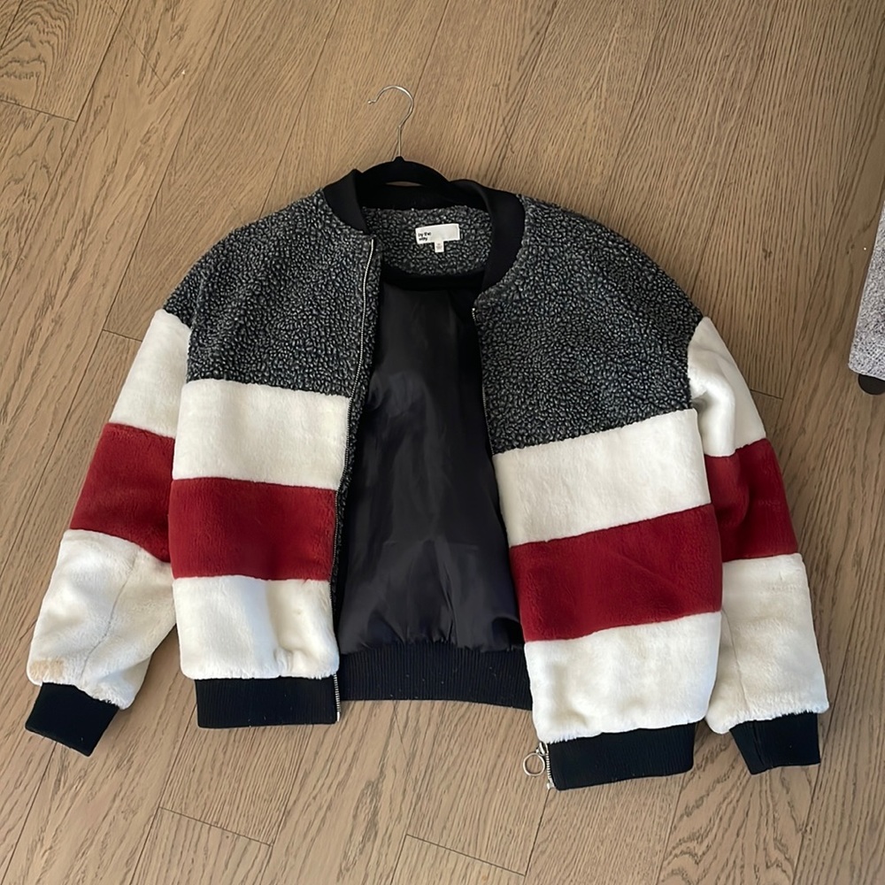 Fleece-like bomber. From Revolve
